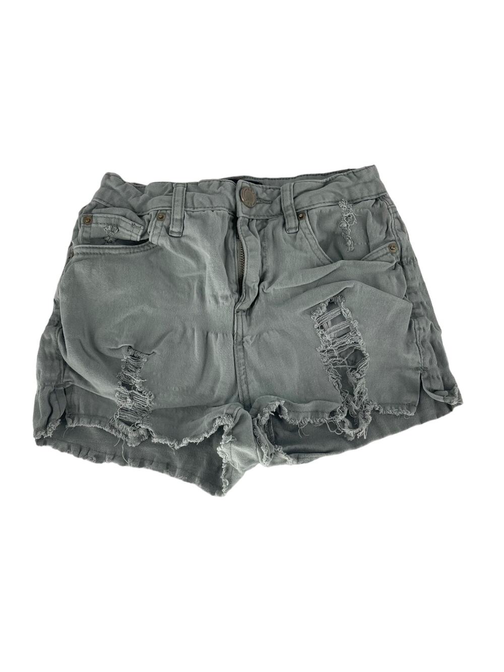 Boom Boom Jeans Gray Wash Distressed Cut-Off Denim Shorts Youth Size 3
